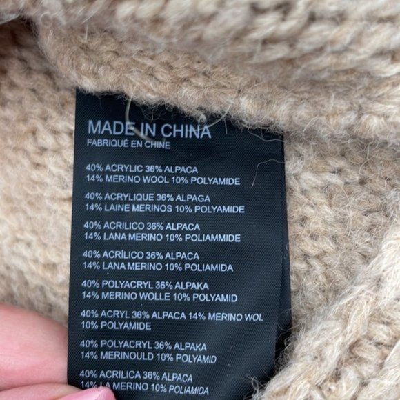 CLUB Monaco neutral wool alpaca blend sweater minimalist warm soft - Picture 4 of 8